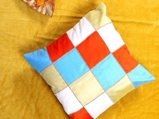 Rangrez Silk 4 Shades of Designer Multicolor Cushion Covers