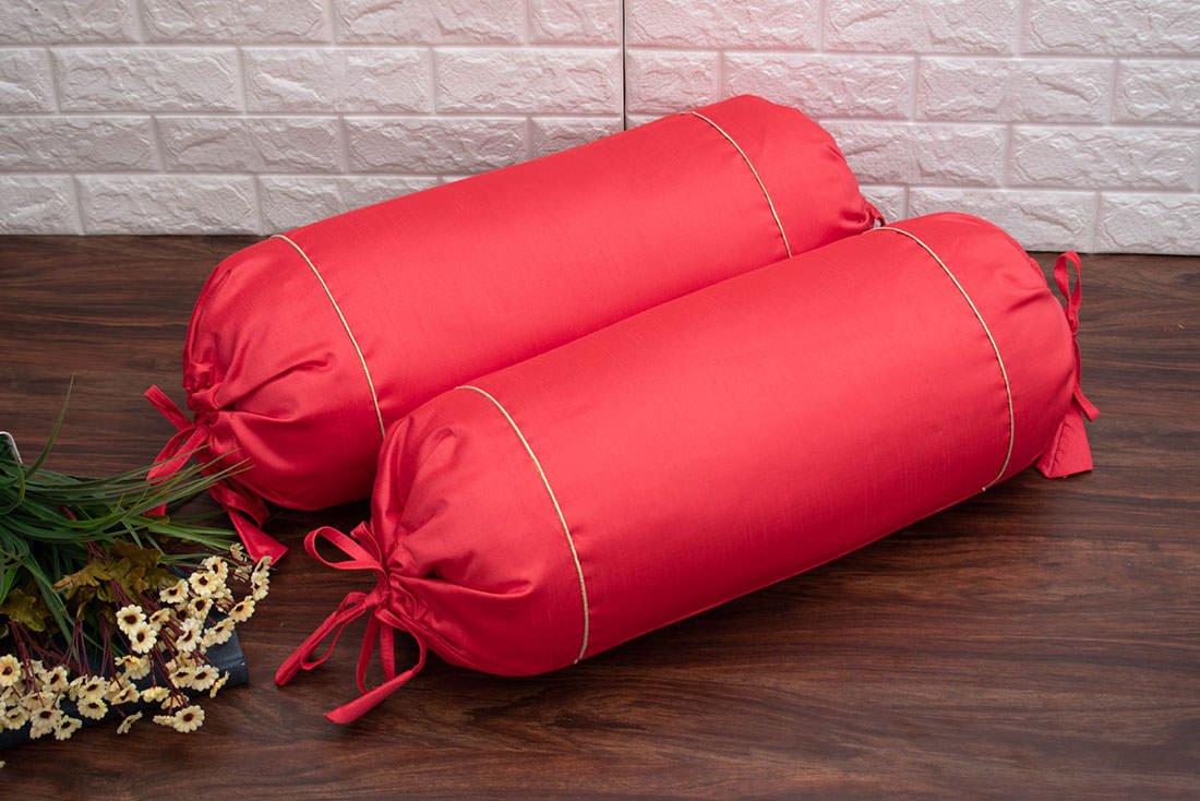 Plain Solid Superlative Coral Bolster Covers