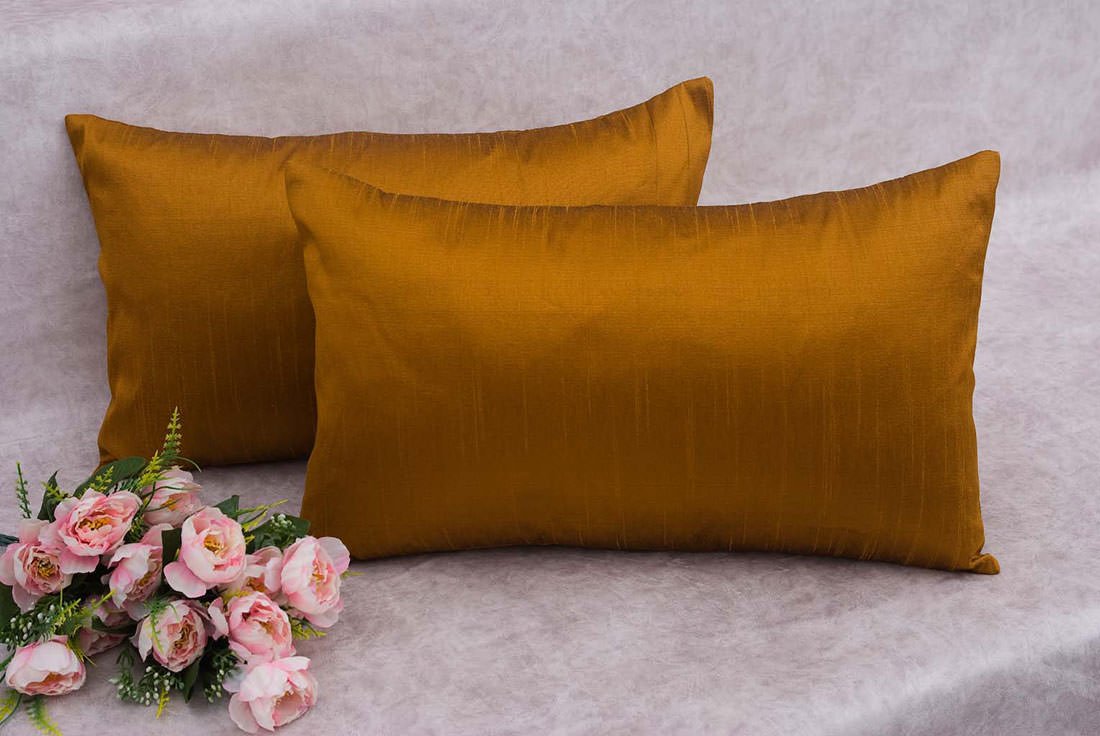 Plain Solid Superlative Rust Rectangular Cushion Covers