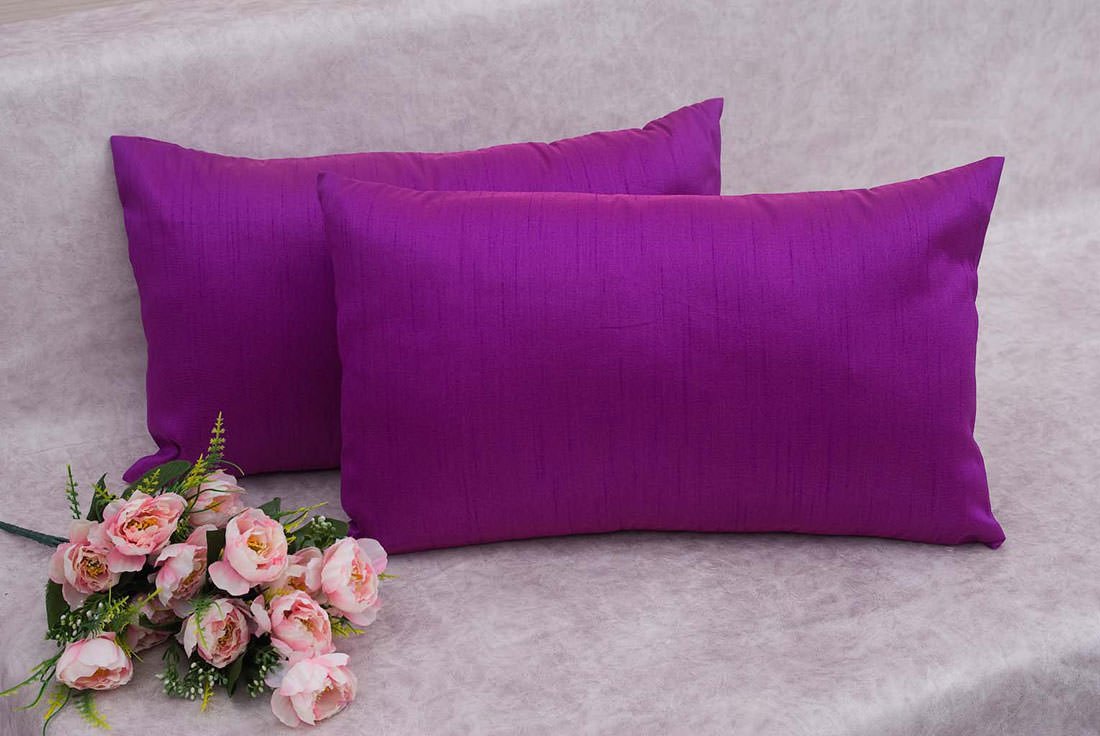 Plain Solid Superlative Purple Rectangular Cushion Covers