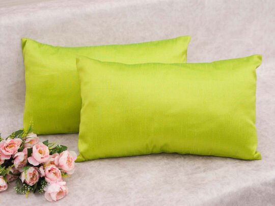 Plain Solid Superlative Parrot Green Rectangular Cushion Covers