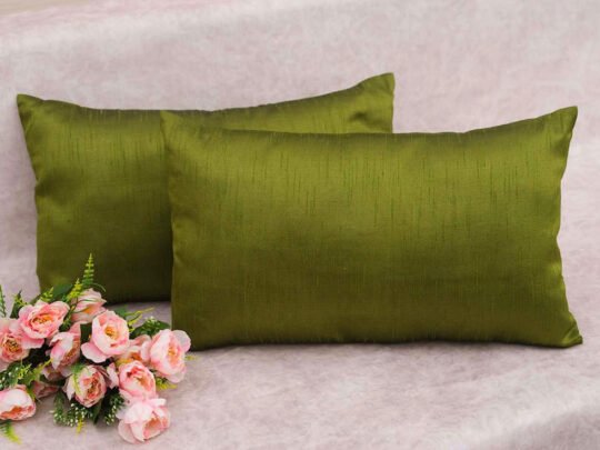 Plain Solid Superlative Olive Green Rectangular Cushion Covers
