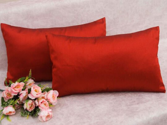 Plain Solid Superlative Maroon Rectangular Cushion Covers
