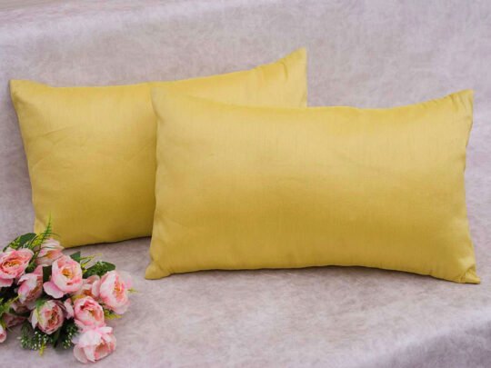 Plain Solid Superlative Light Yellow Rectangular Cushion Covers