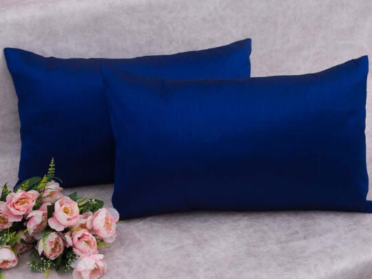 Plain Solid Superlative Dark Blue Rectangular Cushion Covers