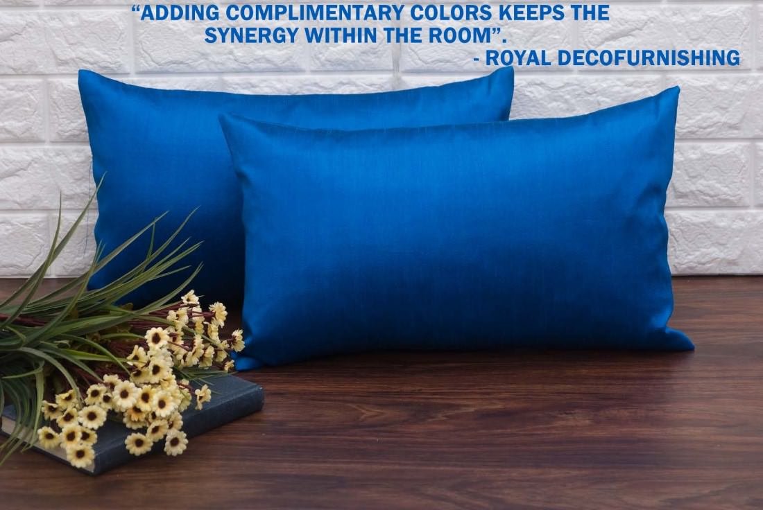 Plain Solid Superlative Teal Blue Rectangular Cushion Covers - Image 4