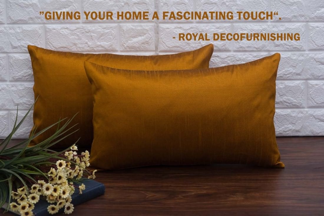 Plain Solid Superlative Rust Rectangular Cushion Covers - Image 4