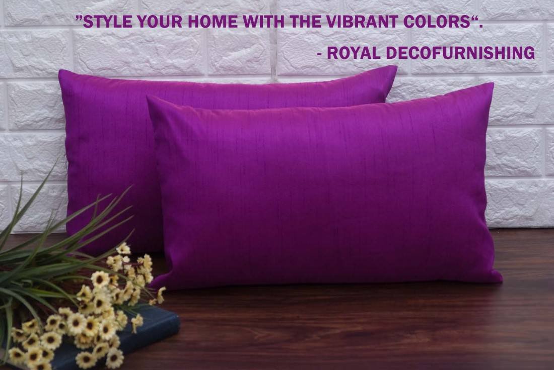 Plain Solid Superlative Purple Rectangular Cushion Covers - Image 4