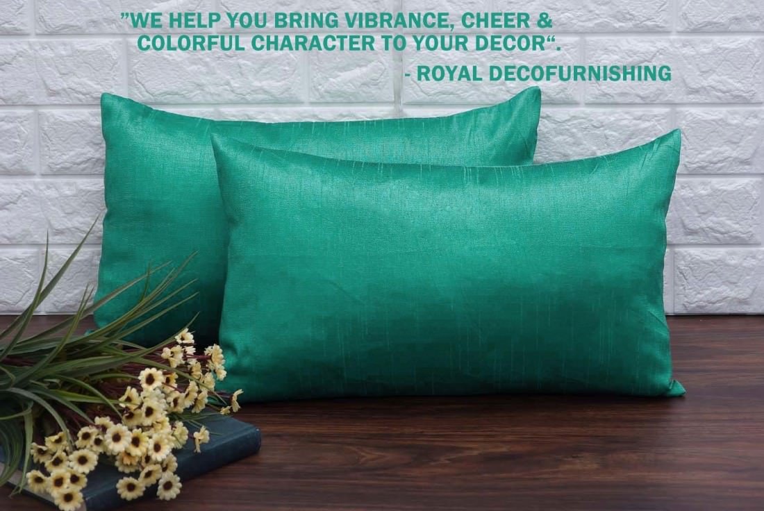 Plain Solid Superlative Mint Green Rectangular Cushion Covers - Image 4