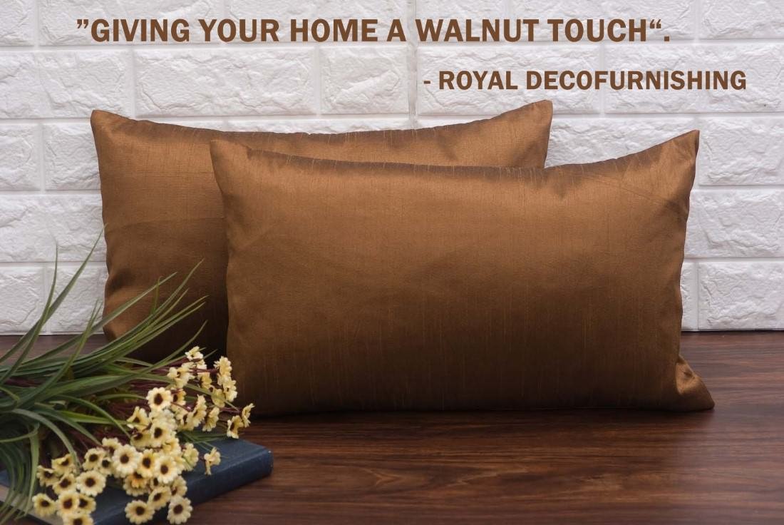 Plain Solid Superlative Light Brown Rectangular Cushion Covers - Image 4