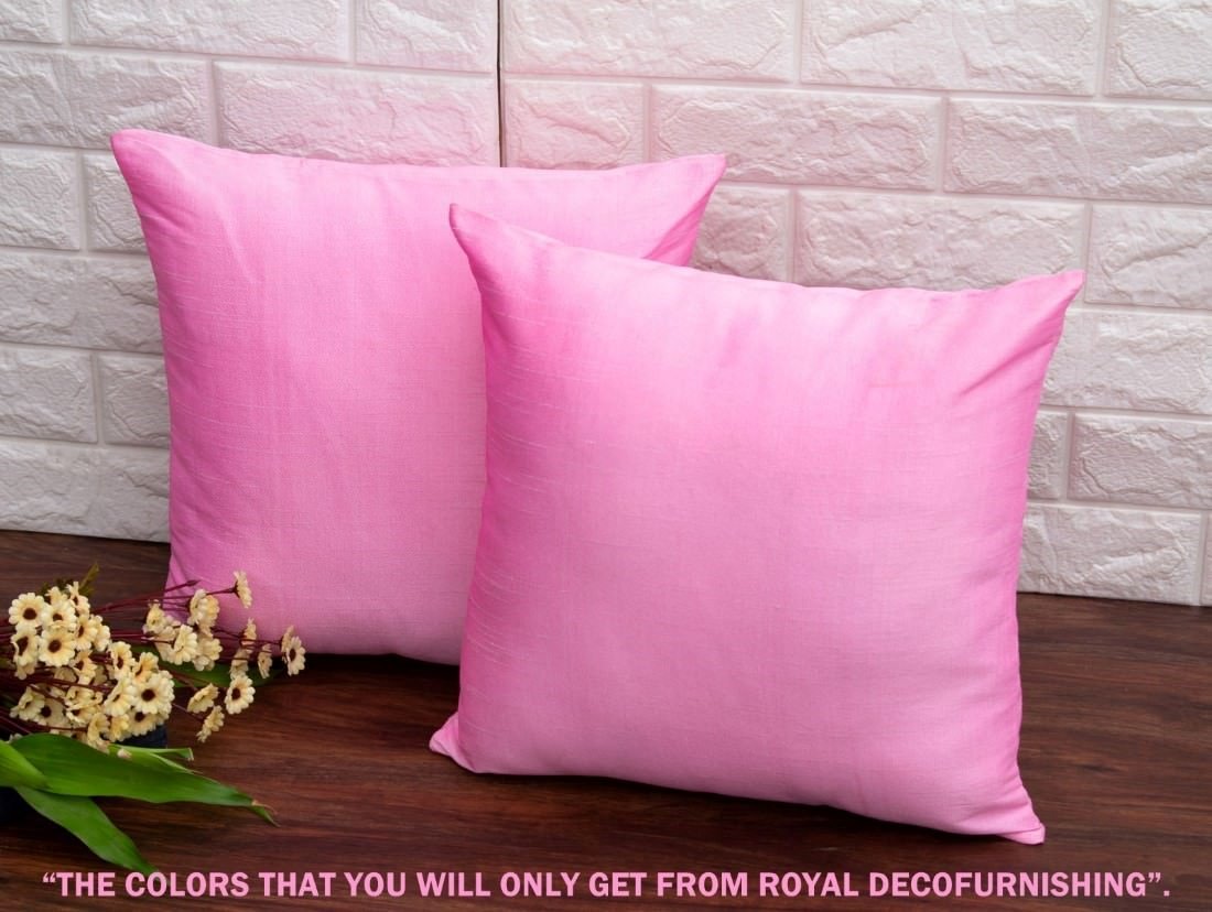 Plain Solid Superlative Baby Pink Cushion Covers - Image 4