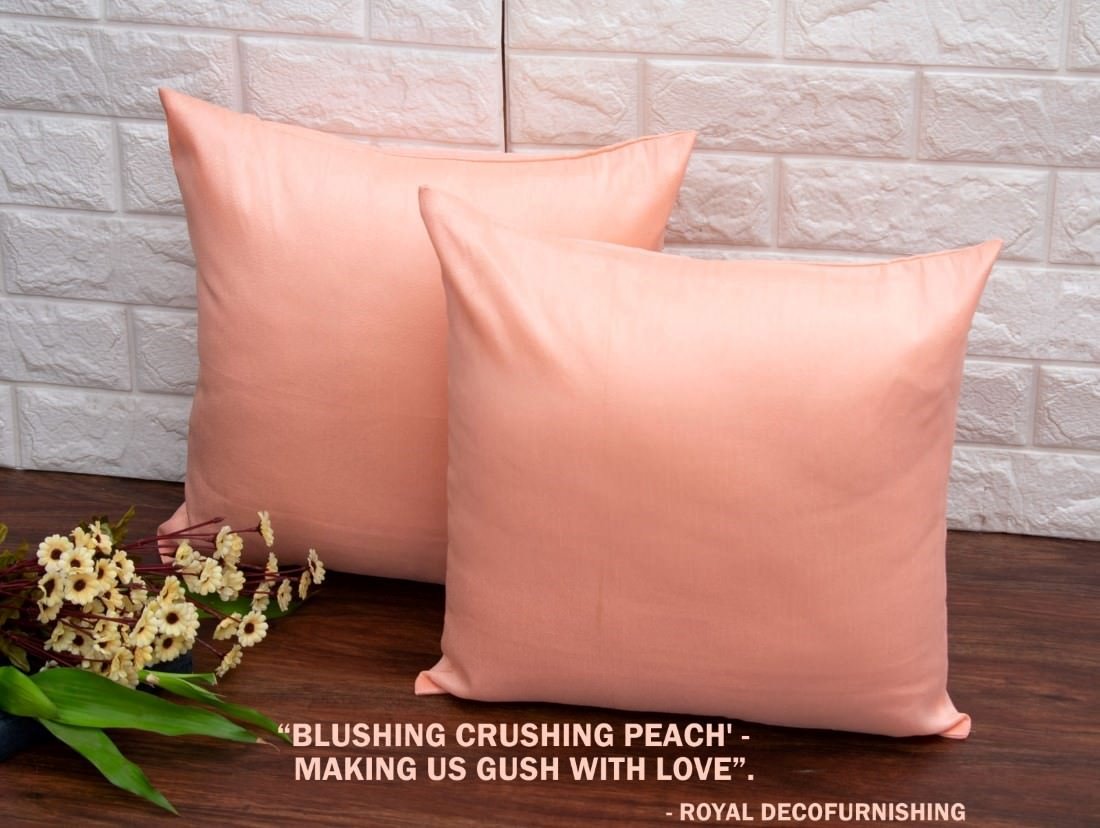 Plain Solid Superlative Peach Cushion Covers - Image 4