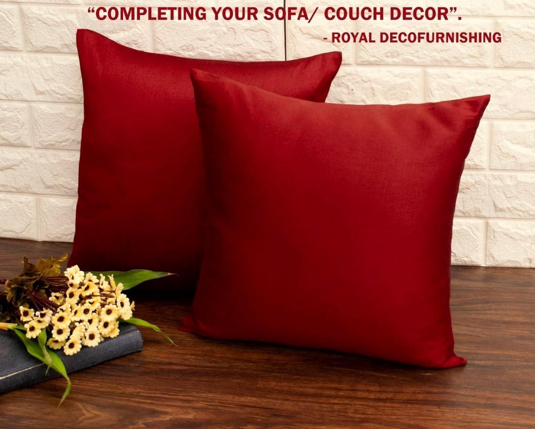 Plain Solid Superlative Maroon Cushion Covers - Image 4