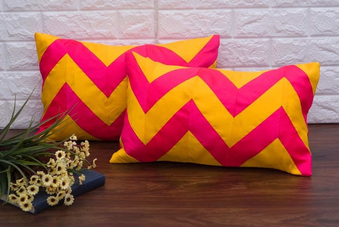 Zig Zag Multicolor Rectangular Cushion Covers