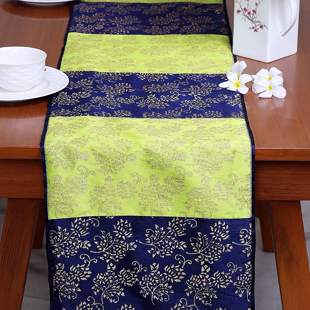 Bel Butah Block Printed Silk Table Runner