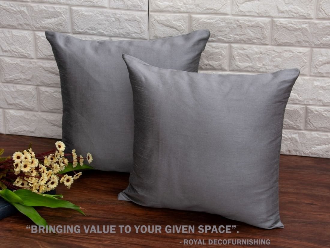 Plain Solid Superlative Grey Cushion Covers - Image 4
