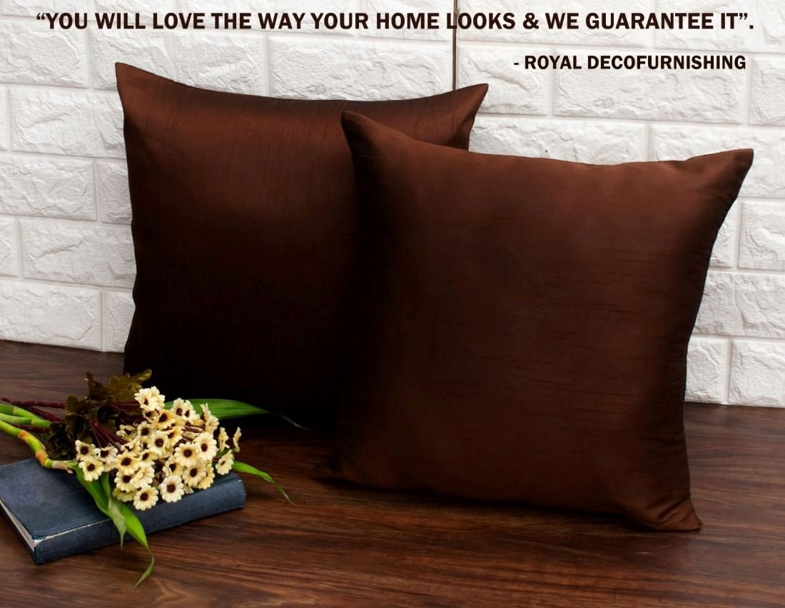 Plain Solid Superlative Dark Brown Cushion Covers - Image 4