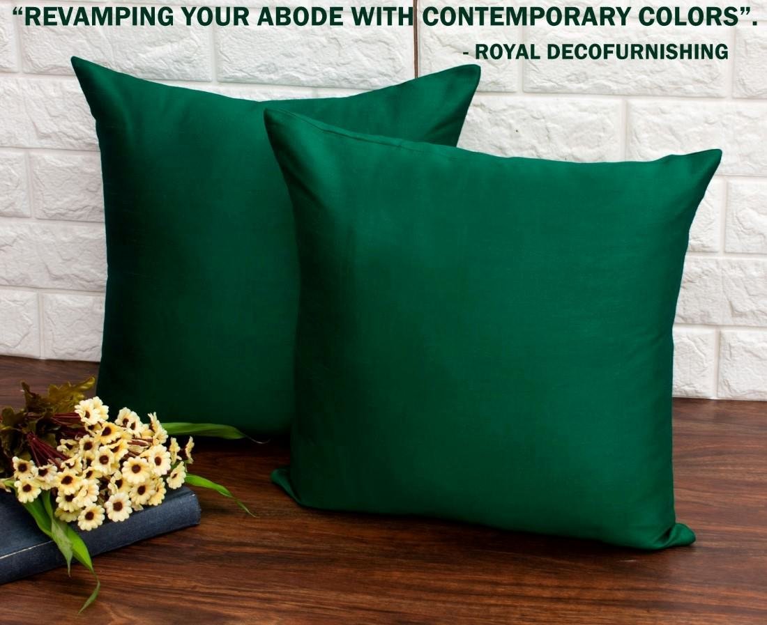 Plain Solid Superlative Emerald Green Cushion Covers - Image 4