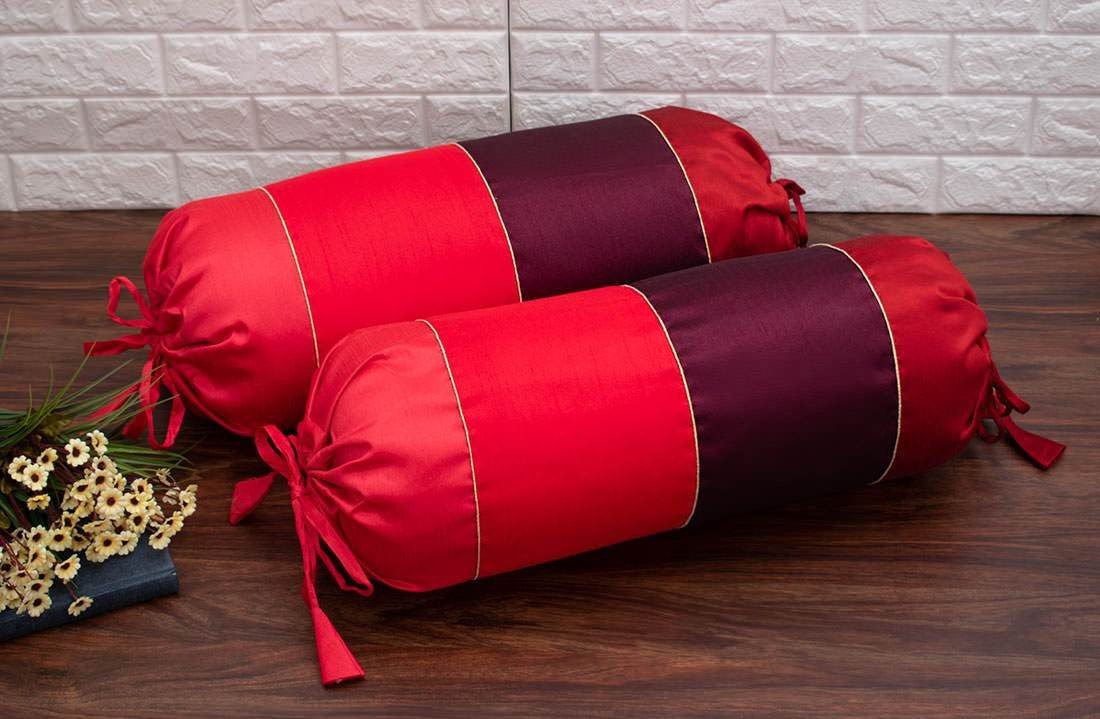 Go Red 4 Shades of Red Designer Bolster Covers