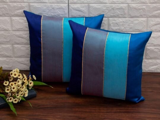 Go Blue 4 Shades of Blue Designer Kattran Cushion Covers