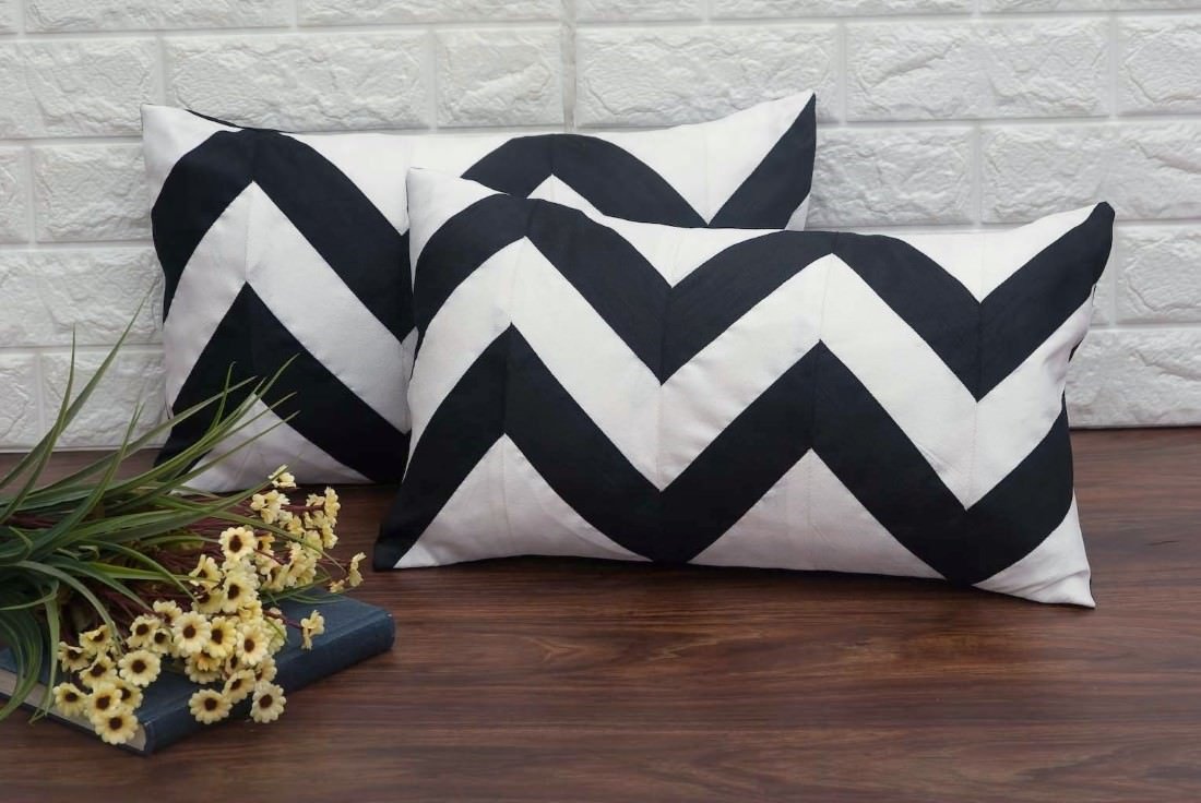 Zig Zag Multicolor Rectangular Cushion Covers