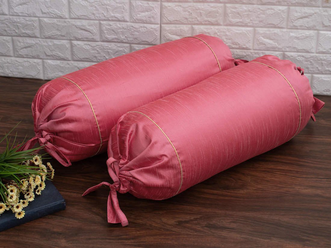 Plain Solid Superlative Blush Pink Bolster Covers