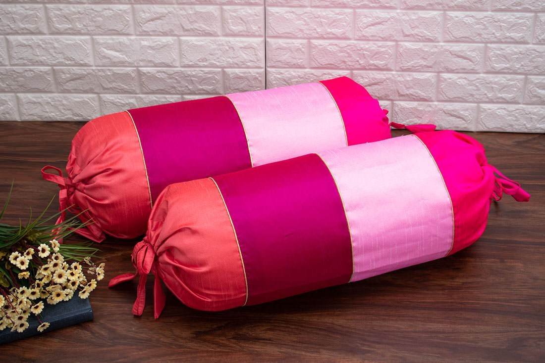 Go Pink 4 Shades of Pink Designer Bolster Cover