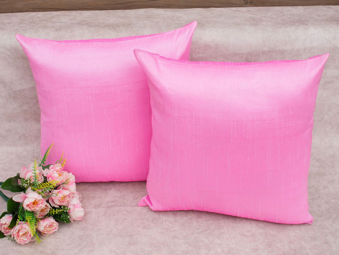 Plain Solid Superlative Baby Pink Cushion Covers