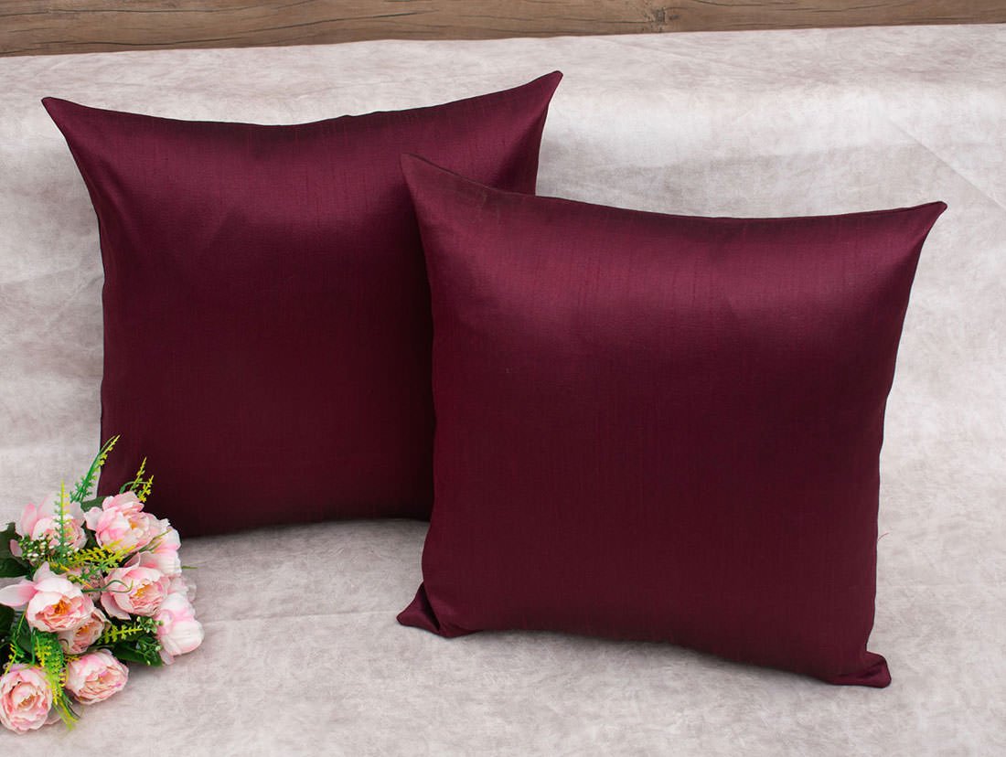 Plain Solid Superlative Wine Cushion Covers