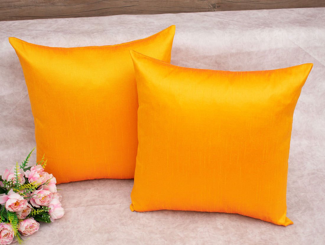 Plain Solid Superlative Rust Yellow Cushion Covers