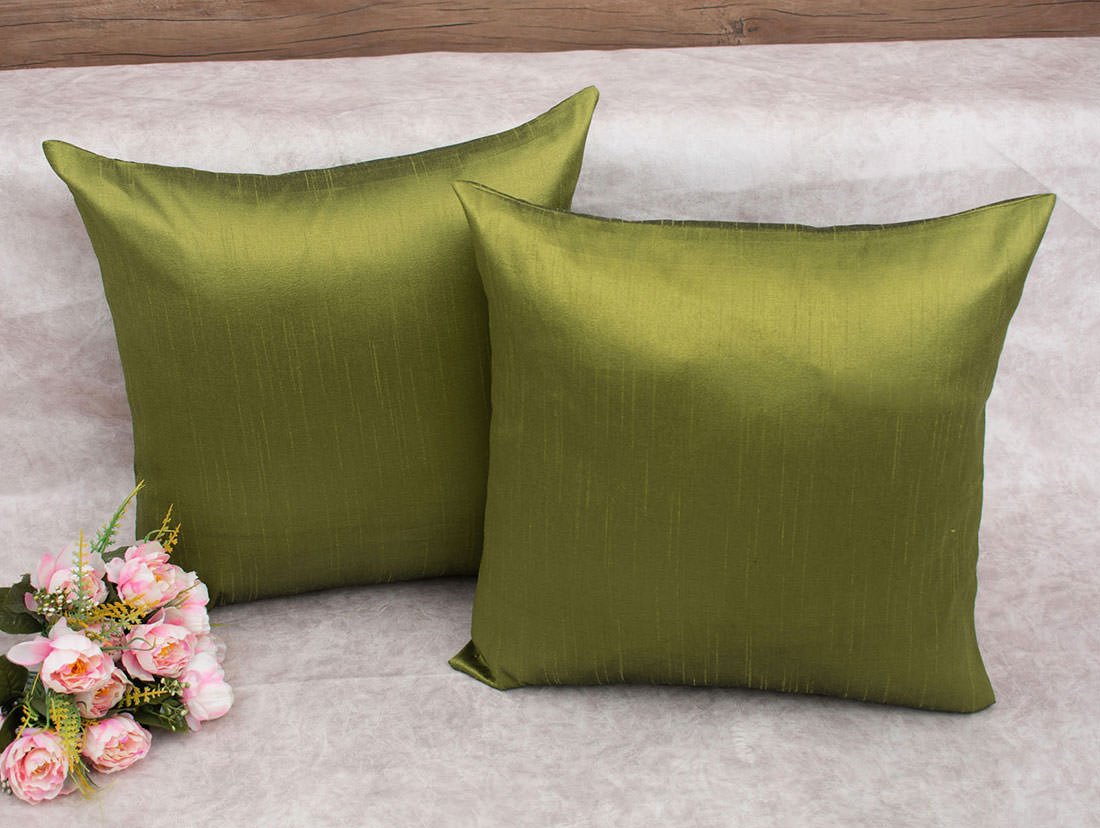 Plain Solid Superlative Olive Green Cushion Covers