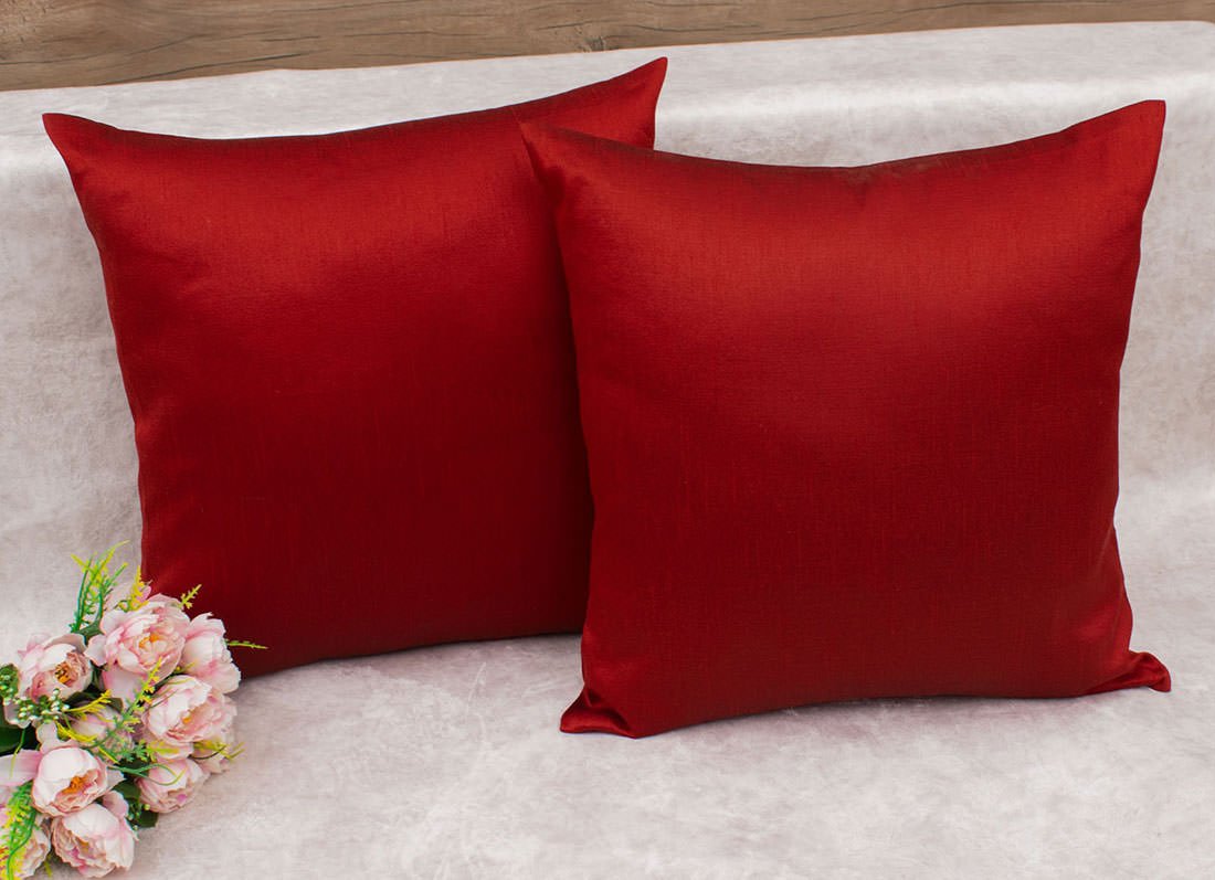 Plain Solid Superlative Maroon Cushion Covers