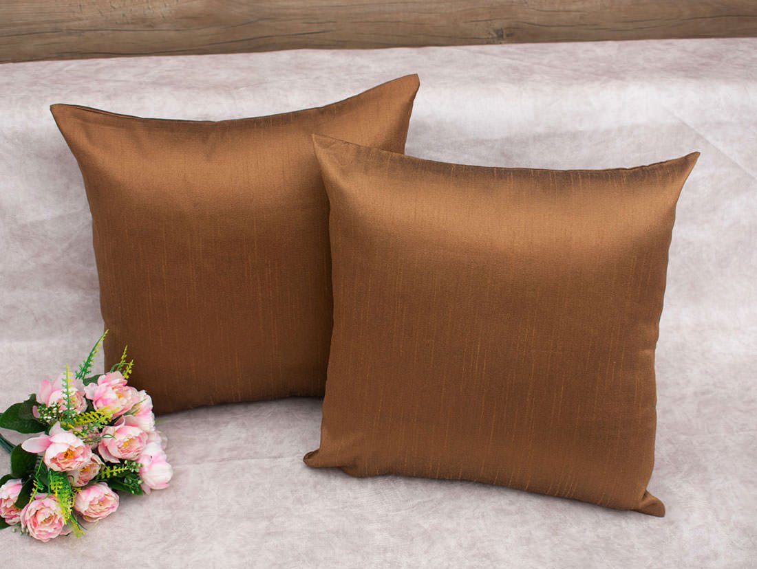 Plain Solid Superlative Light Brown Cushion Covers