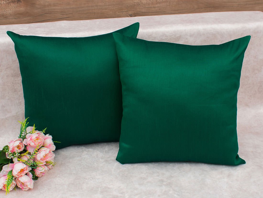 Plain Solid Superlative Emerald Green Cushion Covers