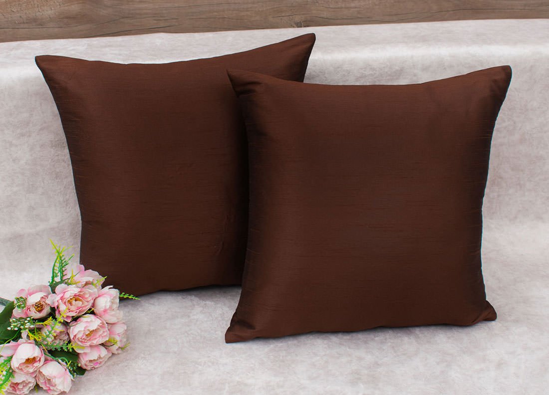 Plain Solid Superlative Dark Brown Cushion Covers