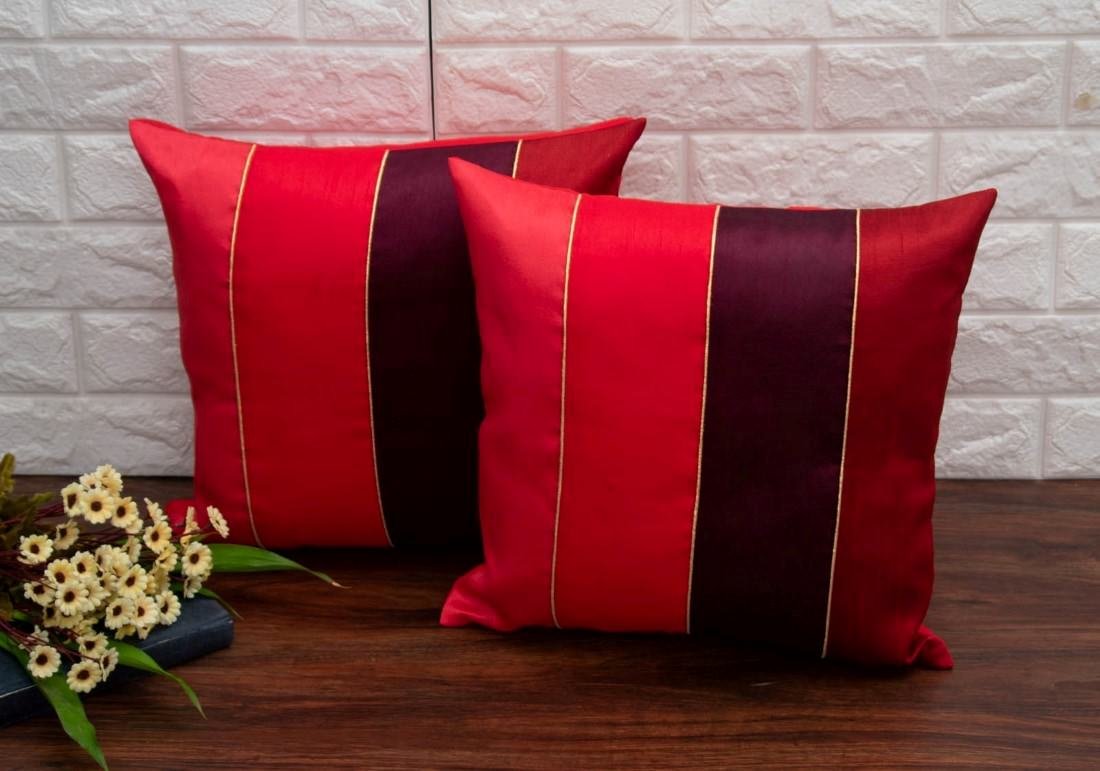 Go Red 4 Shades of Red Designer Kattran Cushion Covers