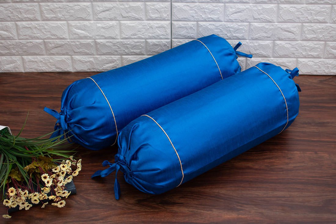 Plain Solid Superlative Teal Blue Bolster Covers