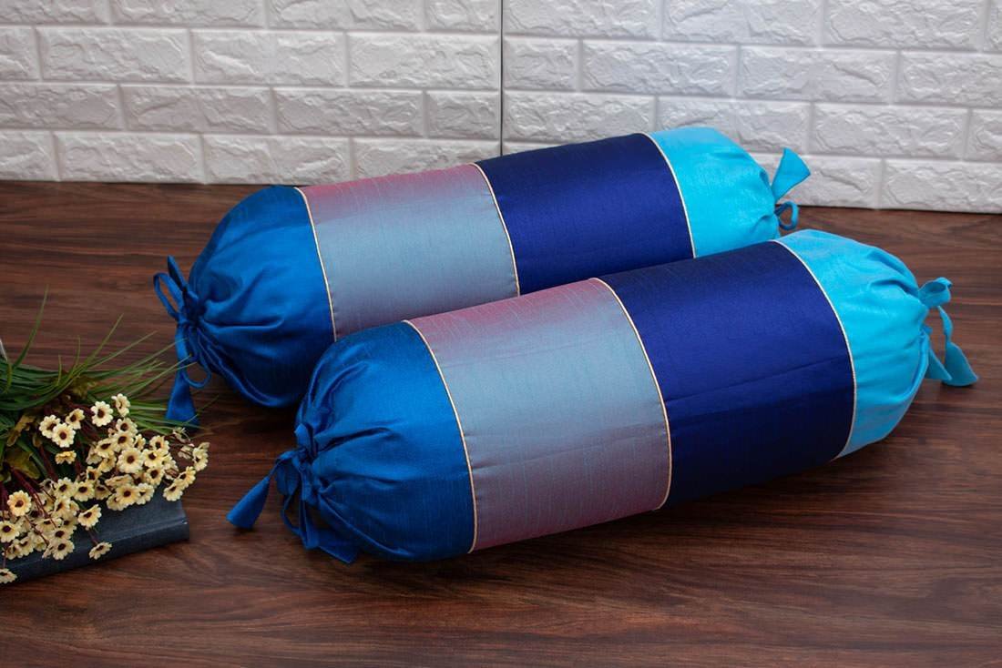 Go Blue 4 Shades of Blue Designer Bolster Covers