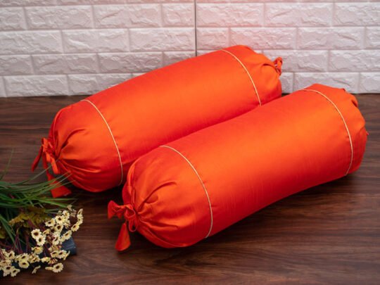 Plain Solid Superlative Orange Bolster Covers