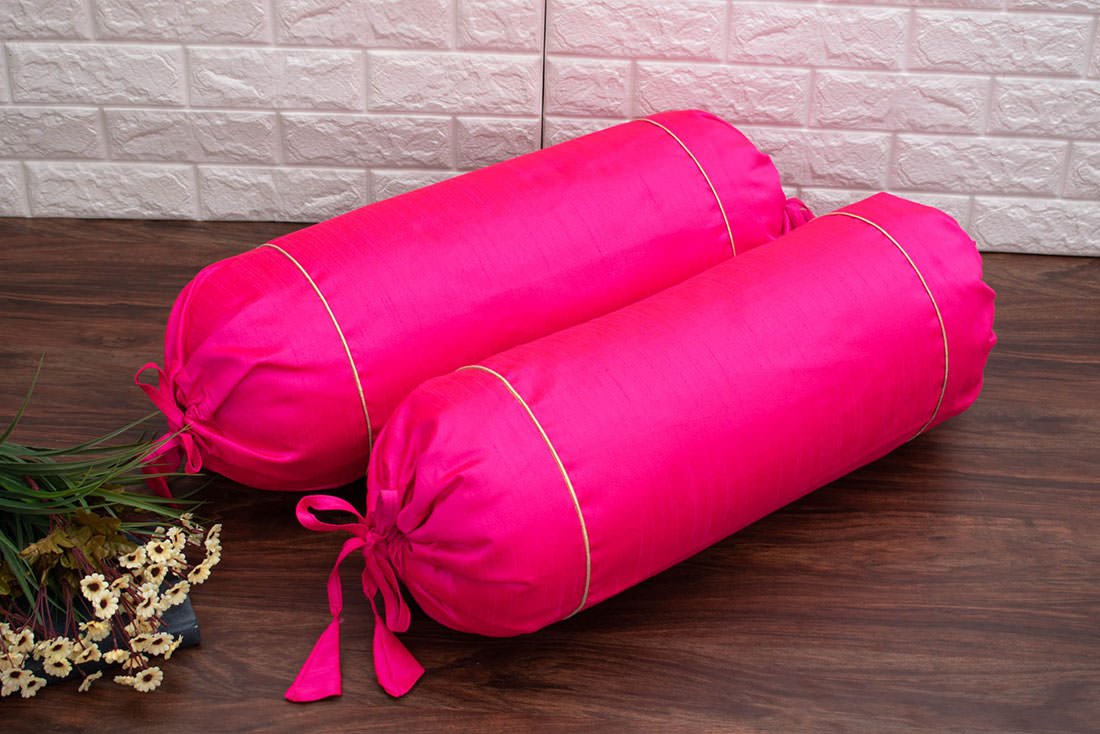Plain Solid Superlative Magenta Bolster Covers