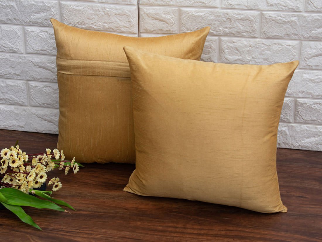 Plain Solid Superlative Beige Cushion Covers - Image 2