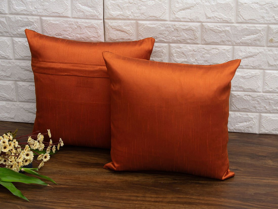Plain Solid Superlative Red Brown Cushion Covers - Image 2
