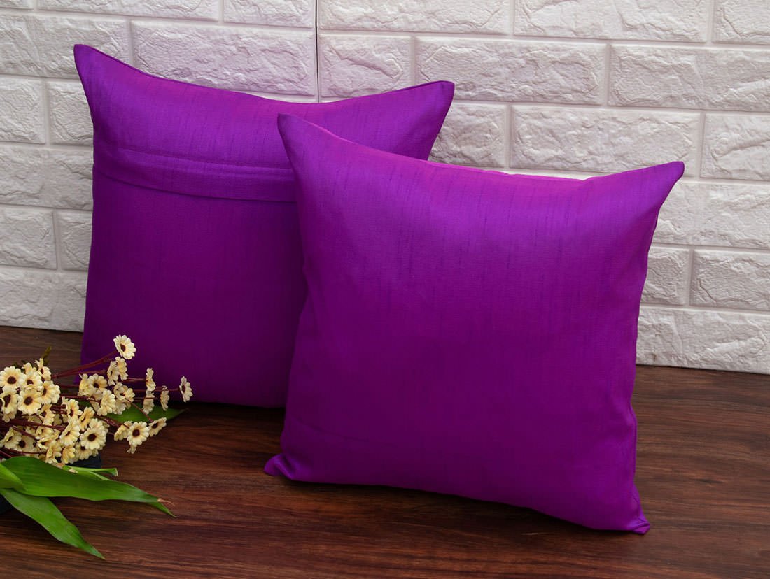 Plain Solid Superlative Purple Cushion Covers - Image 2