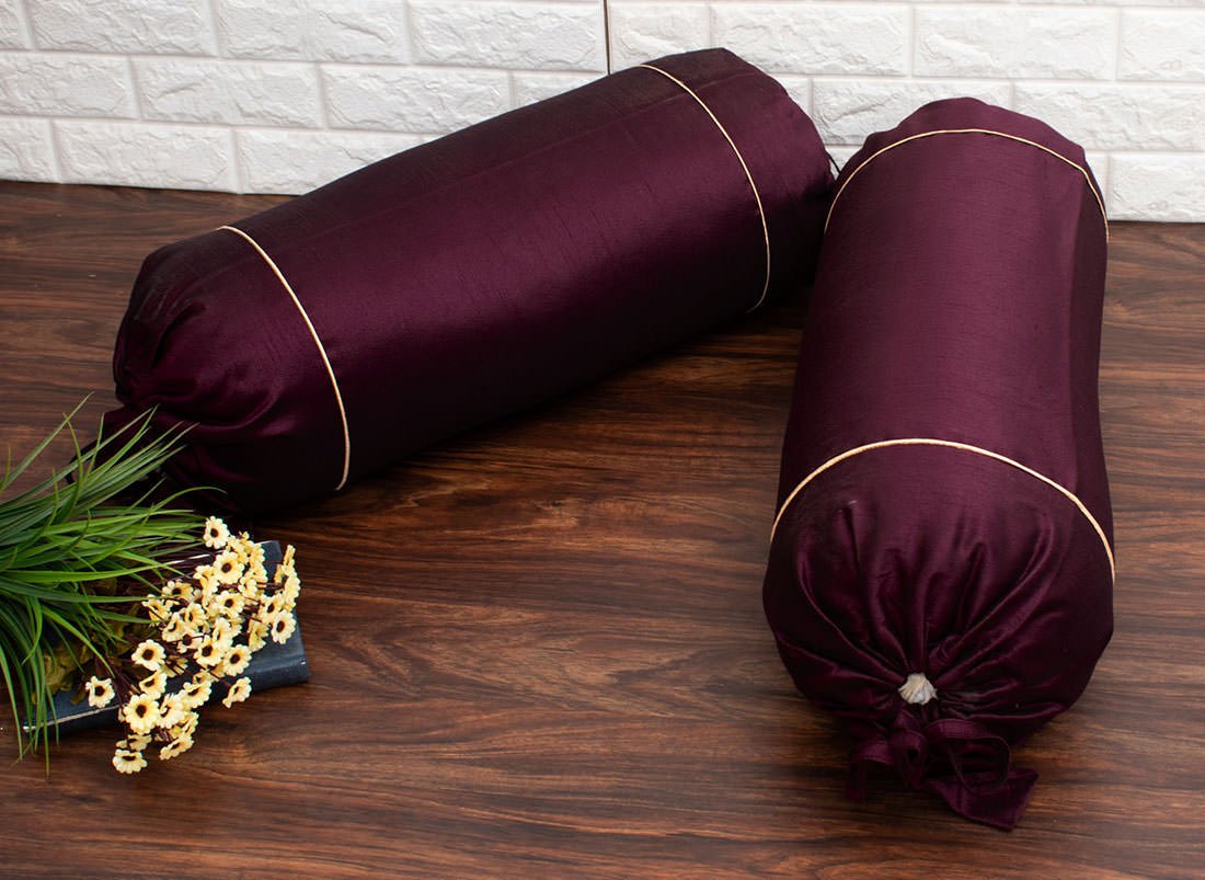 Plain Solid Superlative Wine Bolster Covers - Image 2