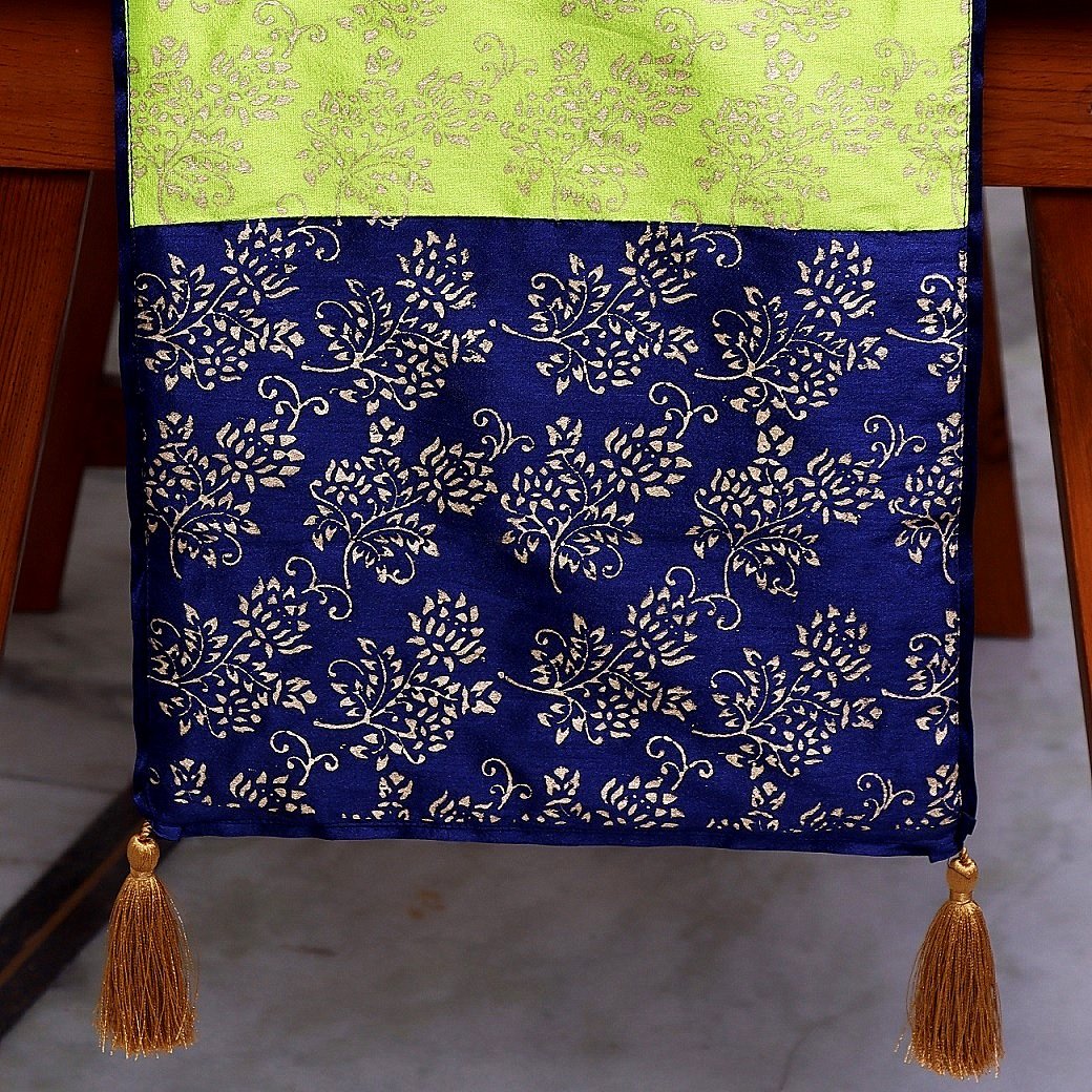 Bel Butah Block Printed Silk Table Runner - Image 2