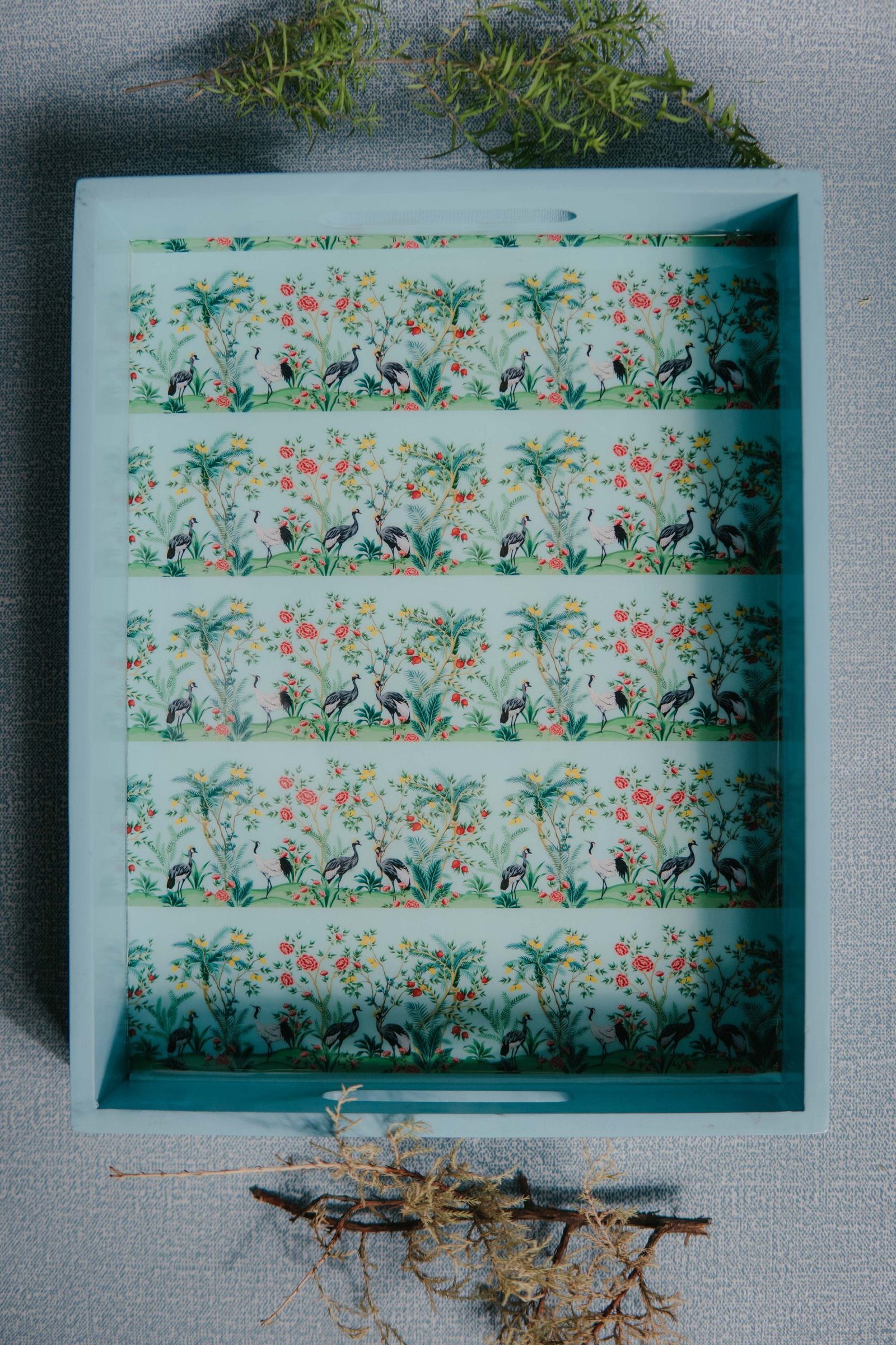 Wooden Artistic Britannica Garden Serving Trays (Set of 2) - Image 2