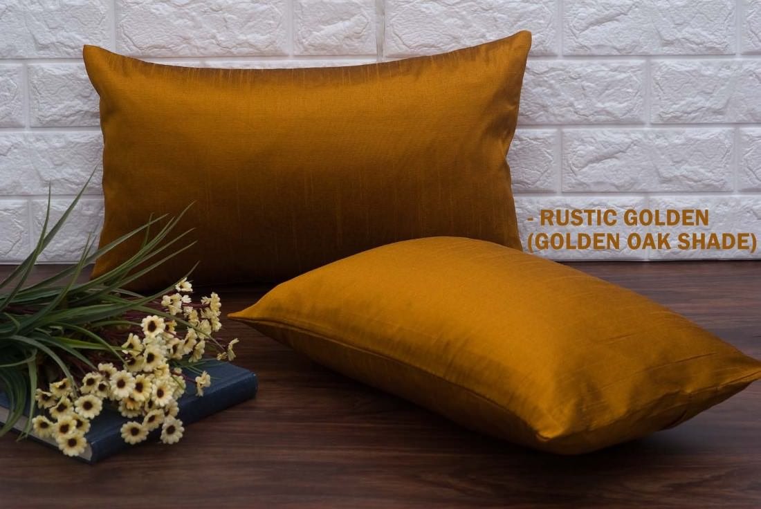 Plain Solid Superlative Rust Rectangular Cushion Covers - Image 5