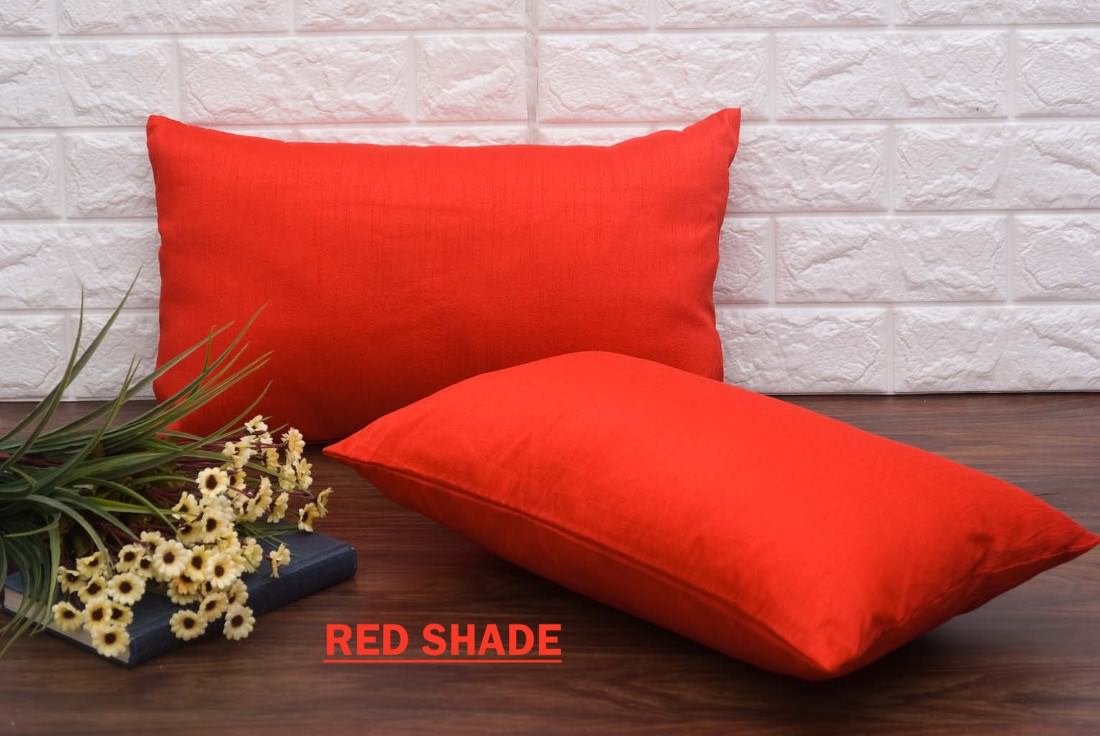 Plain Solid Superlative Red Rectangular Cushion Covers - Image 5