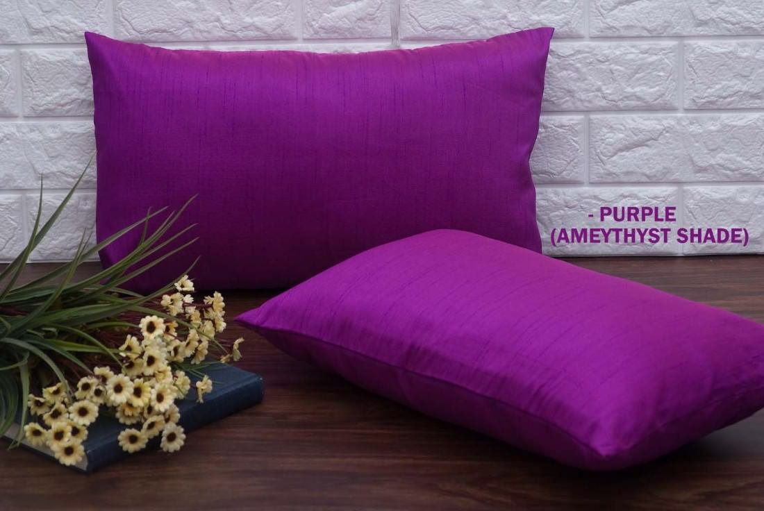 Plain Solid Superlative Purple Rectangular Cushion Covers - Image 5