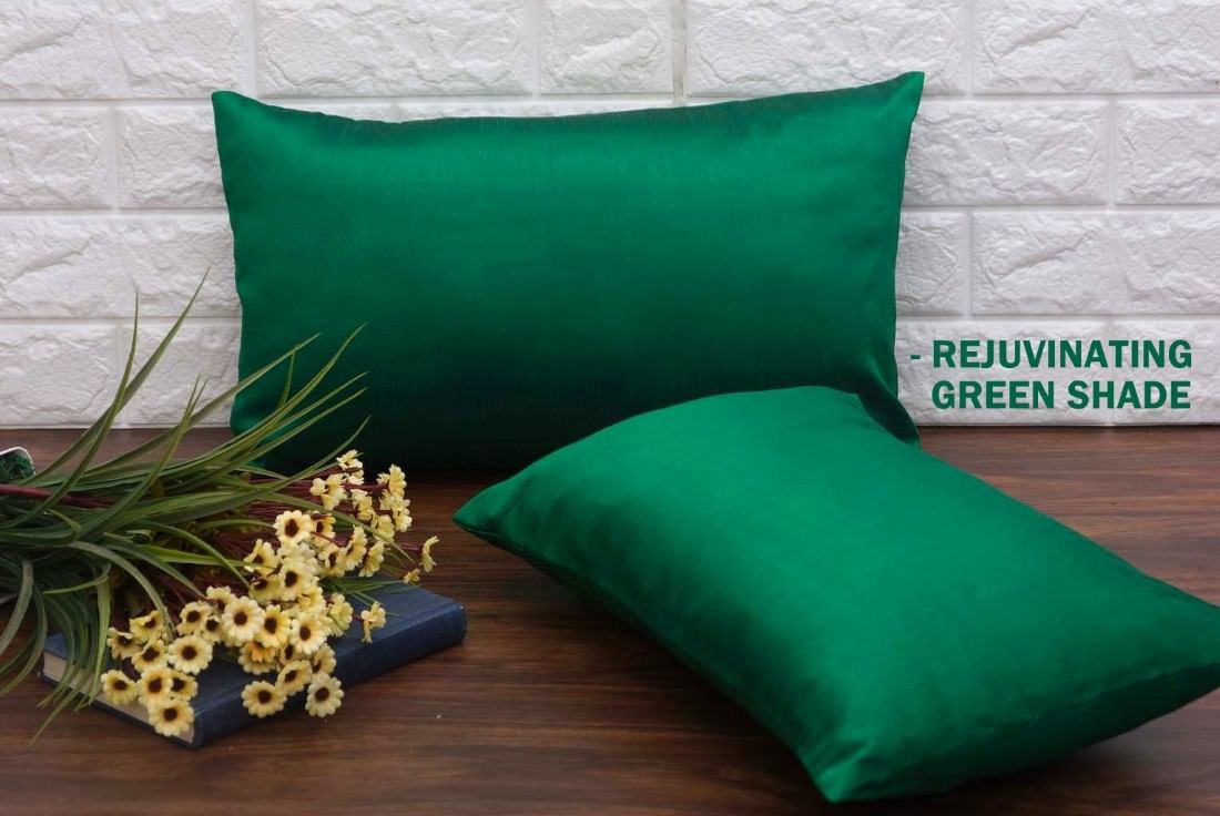 Plain Solid Superlative Emerald Green Rectangular Cushion Covers - Image 5